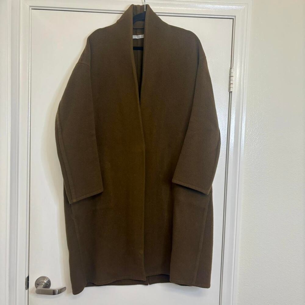 Vince Brown Wool Coat Size M